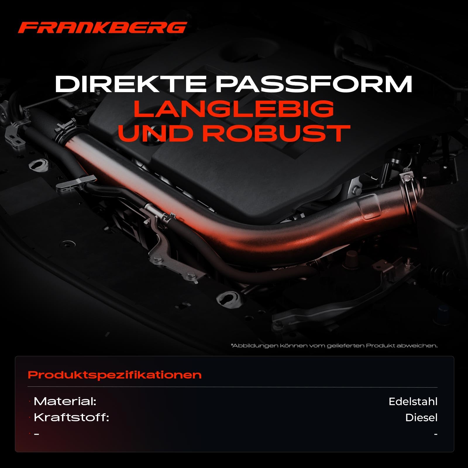 Frankberg Tubo flessibile dell'aria di sovralimentazione Compatibile con Dokker MPV KE 1.5L Clio IV BH 1.5L Duster HS 1.5L S.a.n.d.e.r.o II 1.5L LodG.Y JS 1.5L Replace# 144604599R