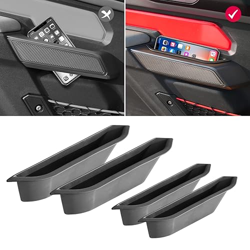 Mabett Door Handle Storage Organizer Compatible with Ford Bronco 2021-2025, Inner Insert Tray Box for Bronco Accessories 4-Door, Grab Create Car Storage Space by Handle Pocket 4PCS