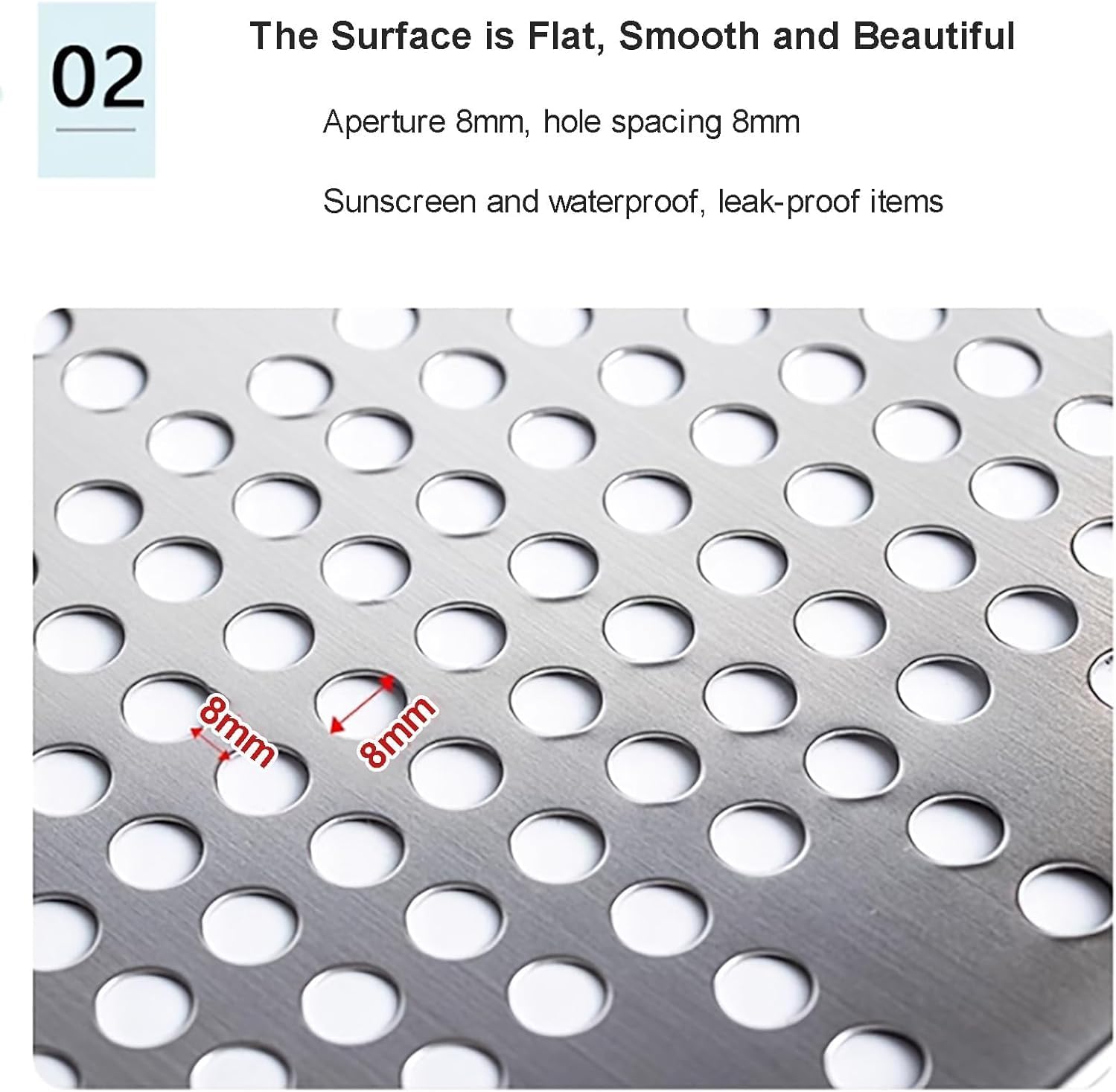 Stainless Steel Balcony Safety Mesh Panels - 47x110cm Perforated Outdoor Protection Sheets for Garden Decoration & Security, Durable & Weather-Resistant