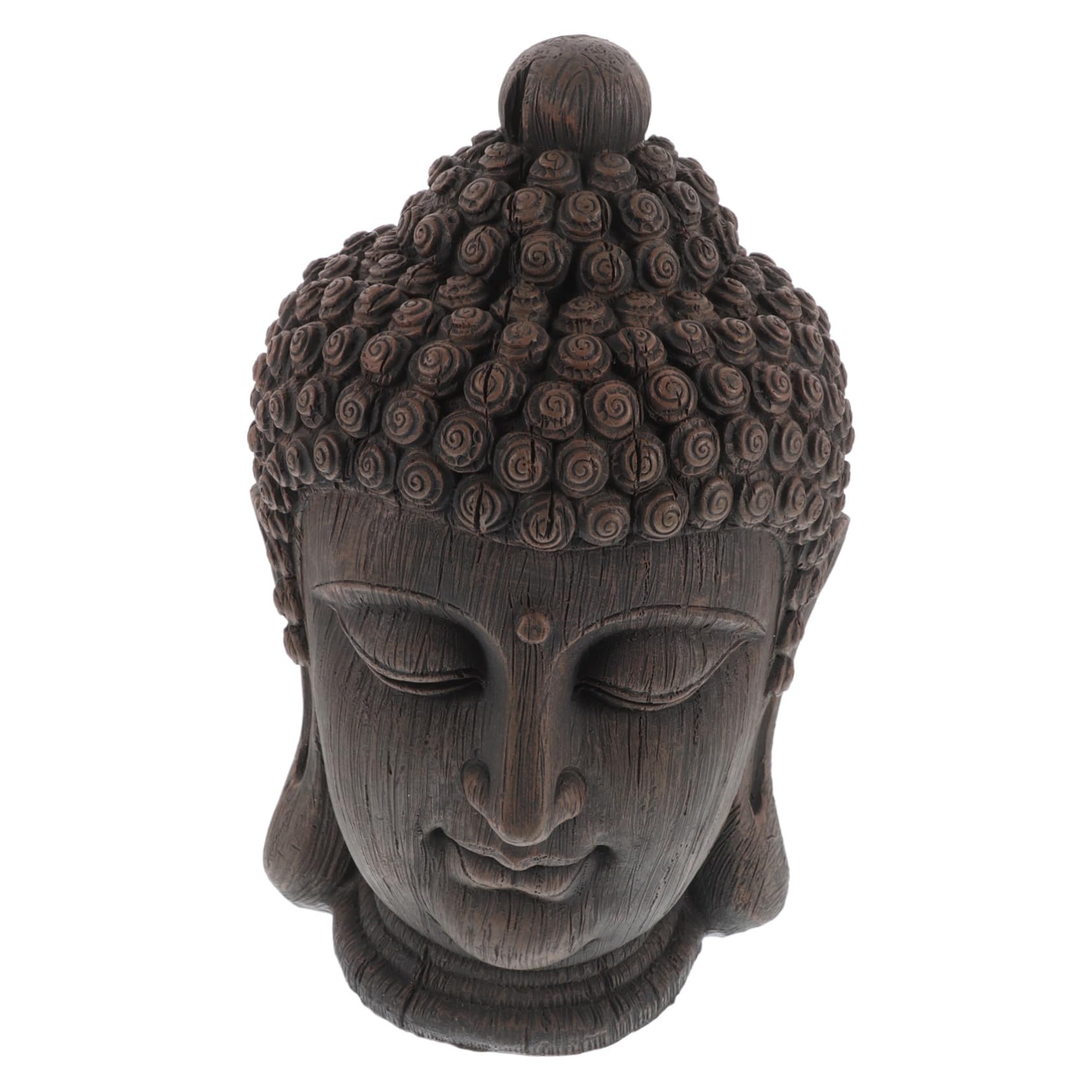 Estatua de Buda Meditando Cabeza Grande de Resina Sudeste Asiático para Decoración Interior Hogar Jardín Estilo Tailandés