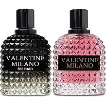 Valentine Milano Couple Set Perfume for Women/Men Eau De Parfum - Amber Floral Jasmine, Bourbon Vanilla &amp; Woods Oriental-Floral Women/Men Cologne with a Modern Twist Elegant 100ml Bottle for Best Gift
