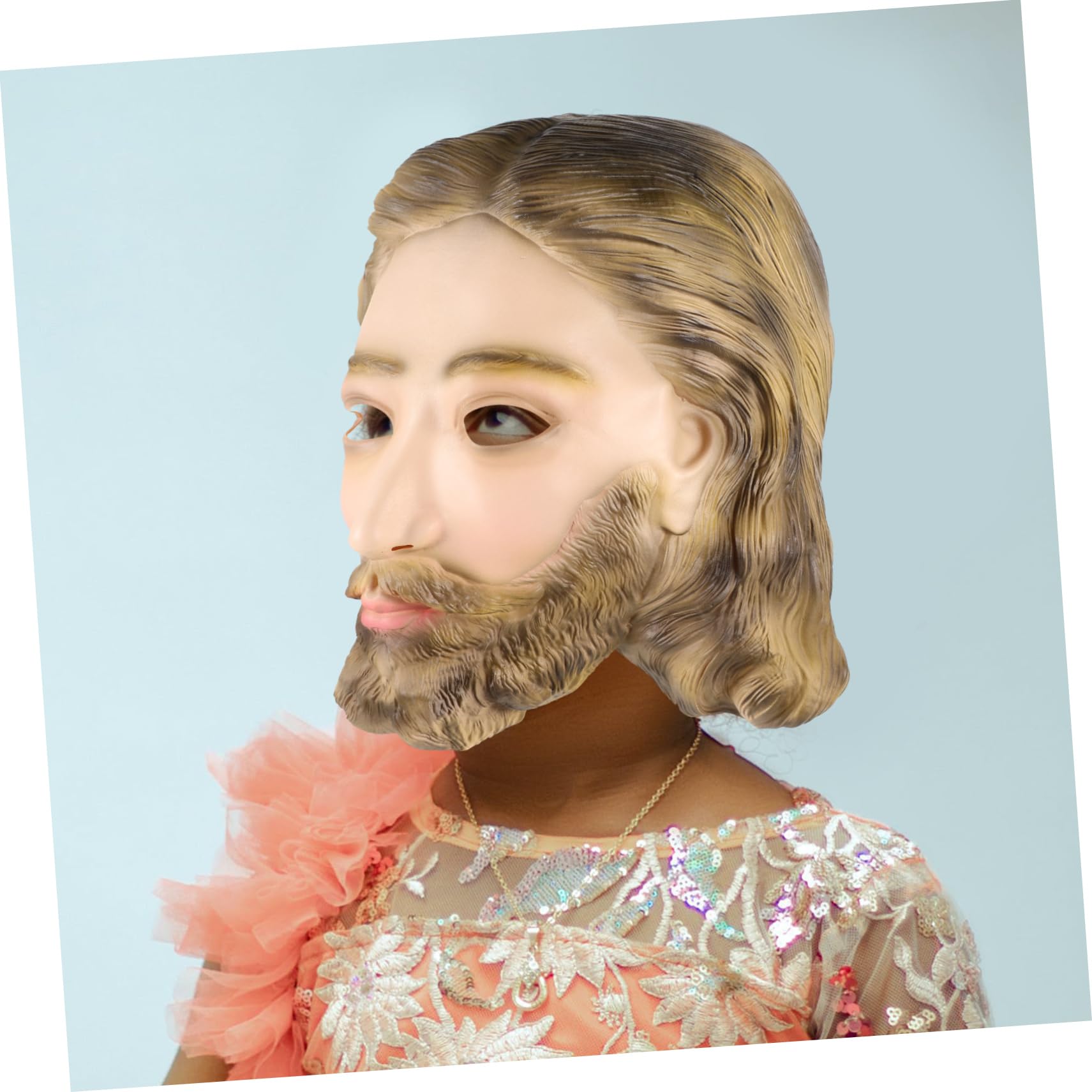 KOMBIUDA Maschera in Lattice Realistica di Gesù Maschera da Cosplay Design Unico e Artigianato Fine per Feste di Natale e Spettacoli Teatrali