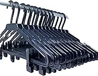 Kit 10 Cabide com Presilha Plástico Reforçado Adulto - Organizador para Calças, Saias, Shorts, Bermudas