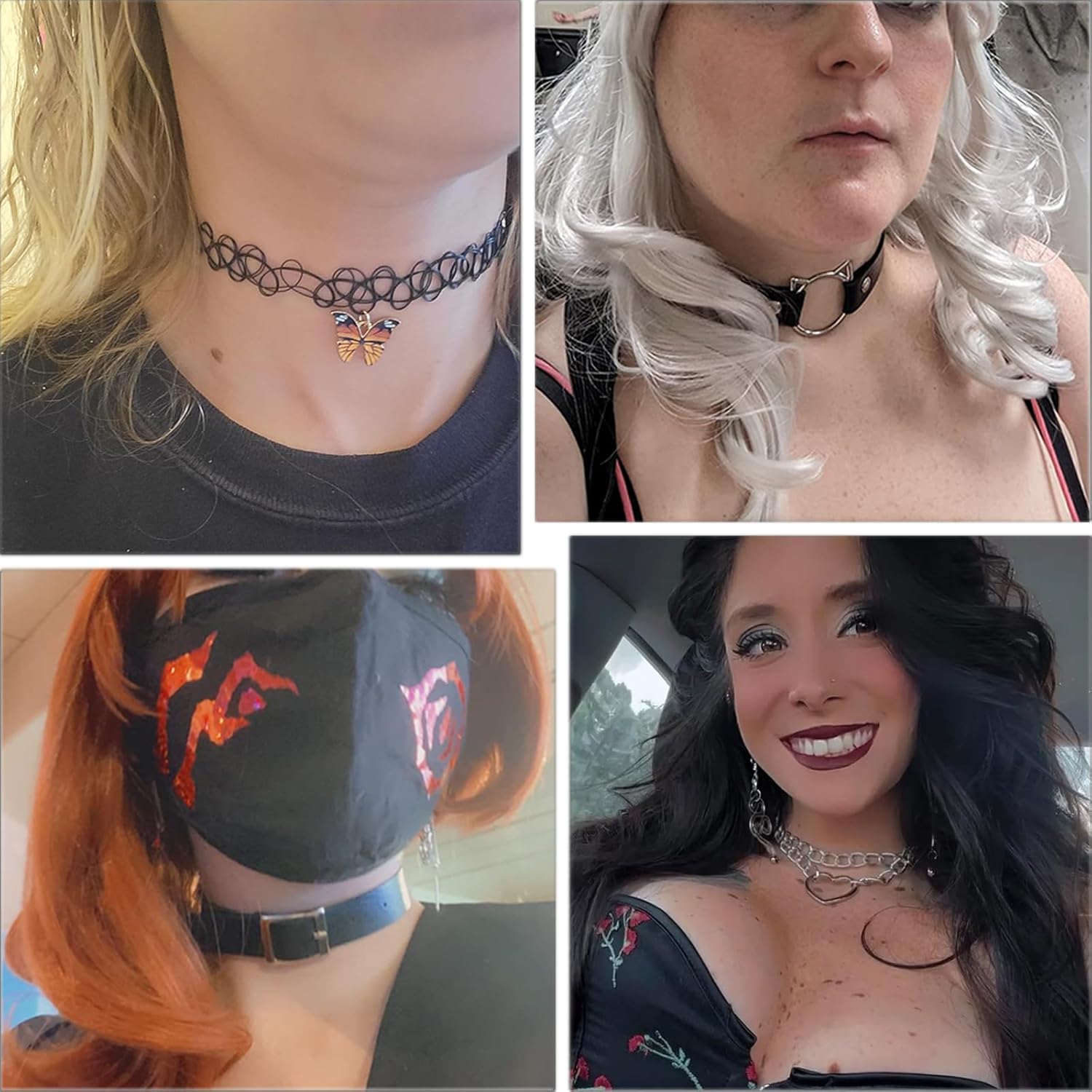 4 Pcs Choker Necklace For Women Black Adjustable Layered Velvet Leather Lace Collar Necklace Goth Jewelry Gifts - Image 6