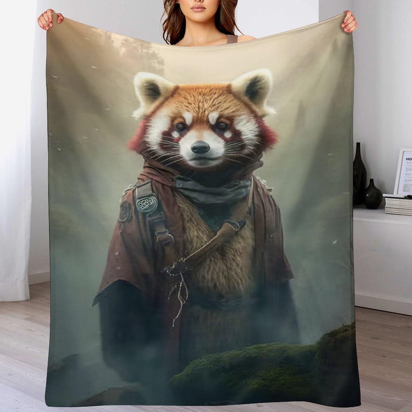 Manta de panda de franela regalo original y acogedor de felpa suave 140x180 cm