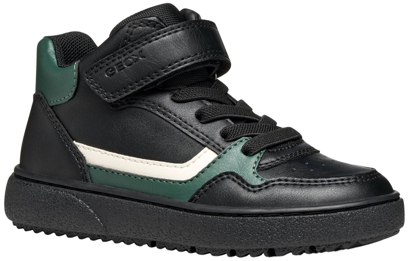 Geox J THELEVEN BOY Sneaker, Black/Green, 7.5 UK Child