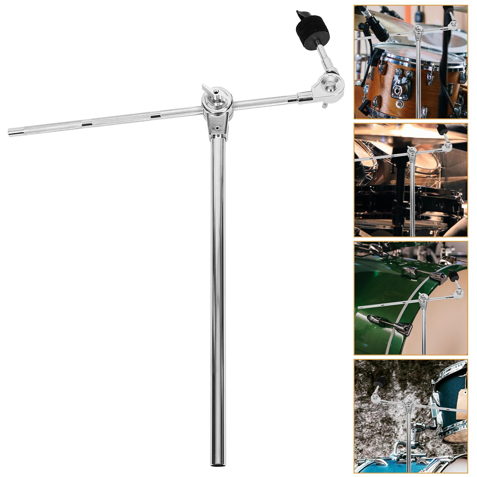 Brazo Articulado para Soporte de Platillos para Platillos de Batería de Aleación de Zinc Ajustable Diseño Versátil Plata