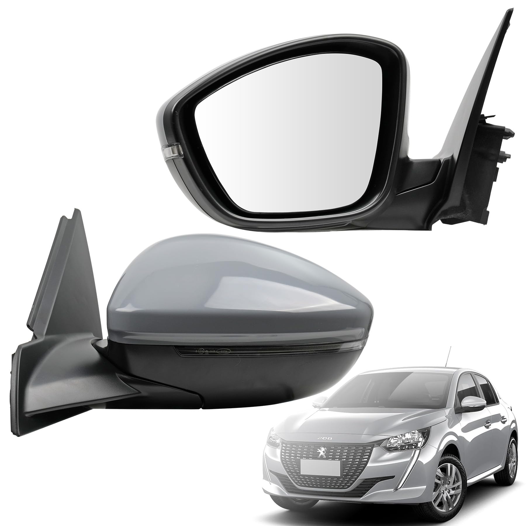Specchio Sinistro Elettrico per Peugeot 208 ii 2019-2025，Specchietto SX per Opel Corsa F 2019-2025, per YPSILON (L21) 2024 2025
