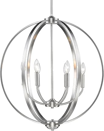 Golden Lighting 3167-6 PW Colson Chandelier, Pewter