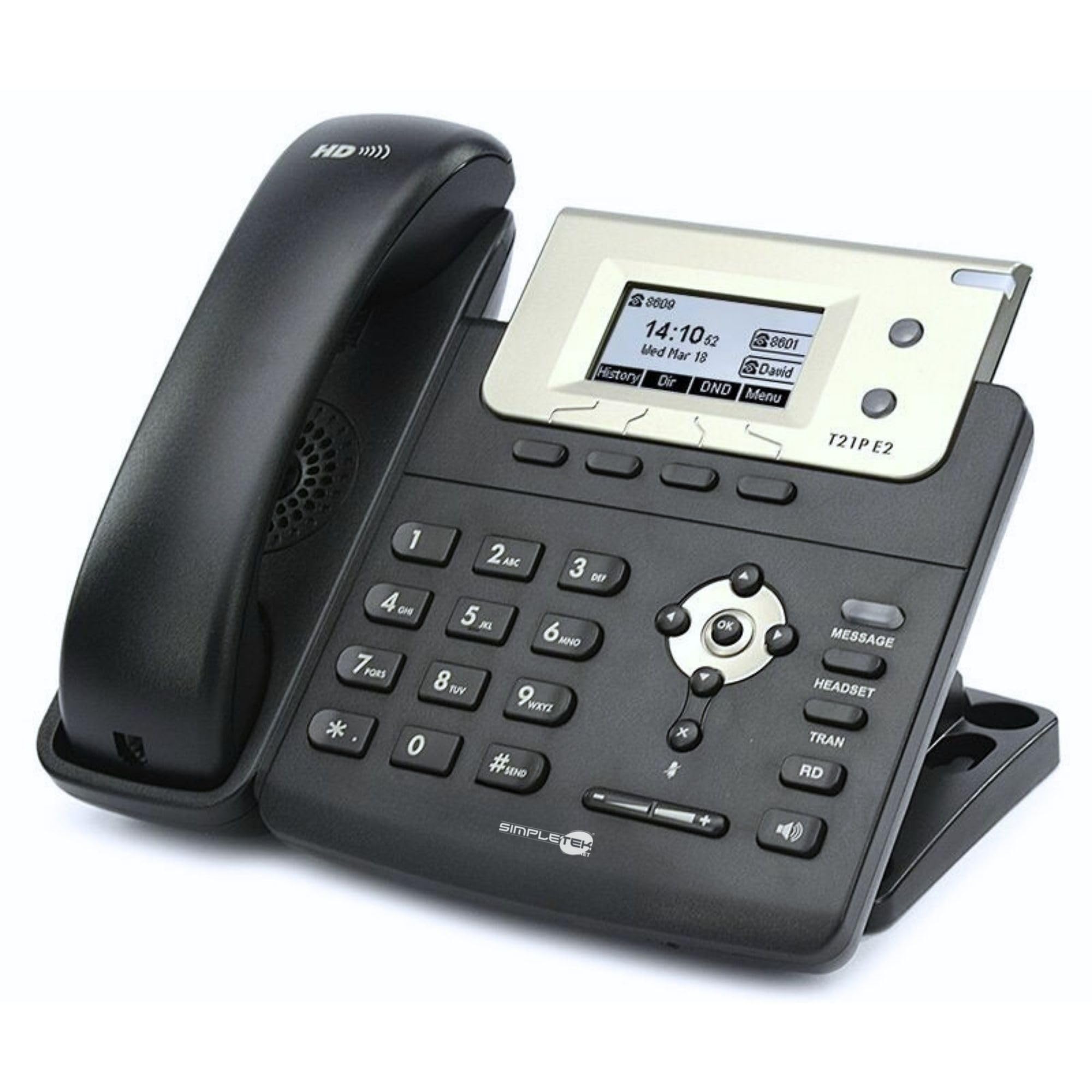 SIMPLETEK - Profesjonalny telefon IP PoE | 2 x konto SIP | HD Audio | podświetlany wyświetlacz | zasilacz w zestawie (odnowiony)