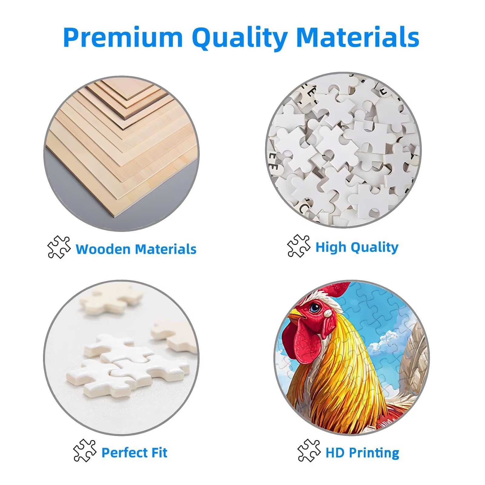 Puzzle 1500 Piezas, Puzzle Pollo con Caja para Adultos, DIY Animal Rompecabezas Madera para Adultos, 1500 Piezas Rompecabezas Desafiante, para Decoracion Hogar, Regalo Mujer, Regalo Hombres, -2710