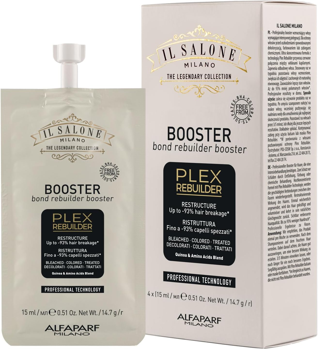 YELLOW ALFAPARF Bond Rebuilder Booster 4x15ml