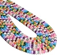 Vista 67 de ICAI Cuentas 4x6mm Naturales Redondas – Cuentas Espaciadoras de Gemas Sueltas para Hacer Joyería DIY (Lapislázuli)