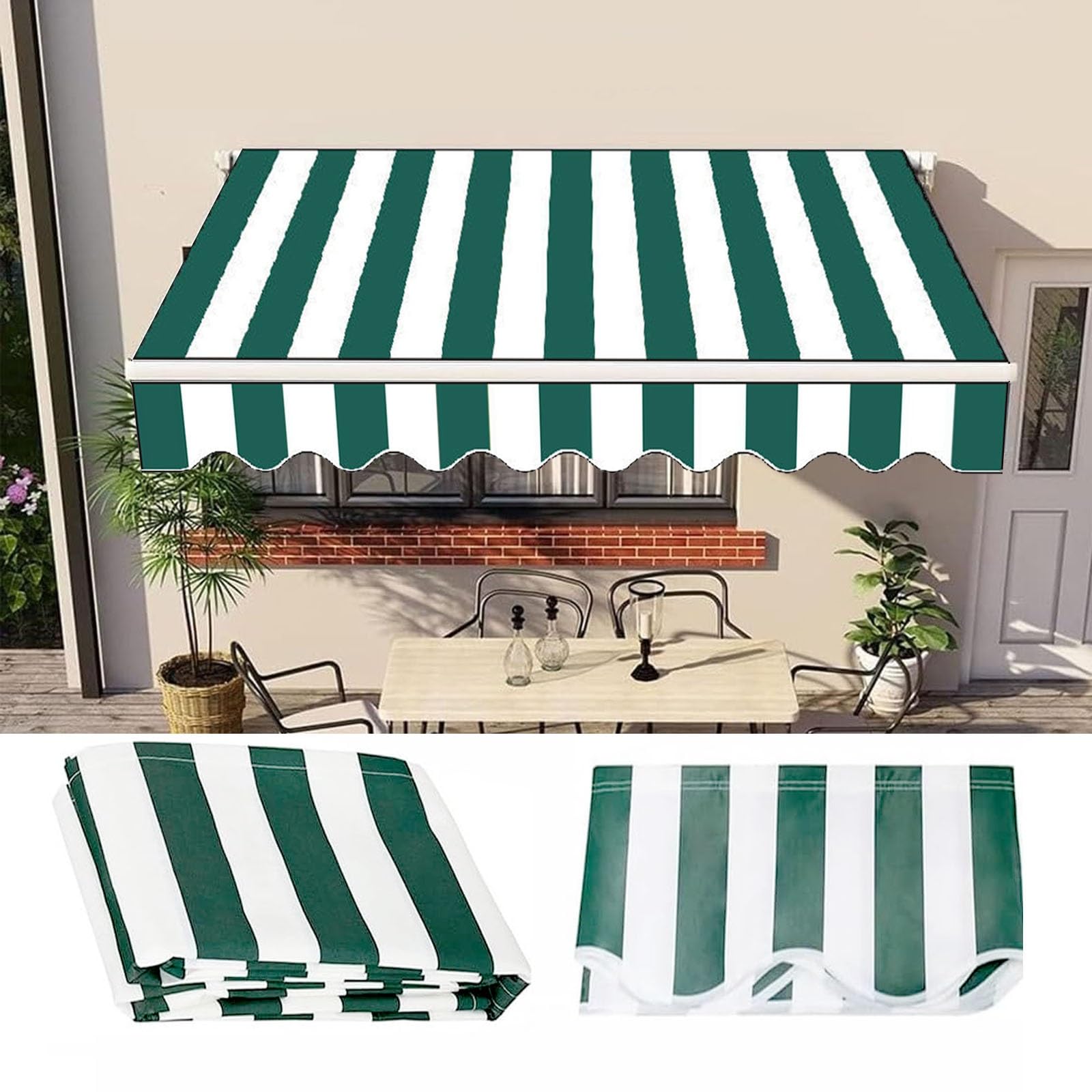 Tenda da Esterno Retrattile Sostituzione [Impermeabile] - Tessuto Copertura per Tende da Sole, Pergolati, Finestre - Giardino, Porte - Protezione UV E Pioggia(16x11.5ft(5 * 3.5m))