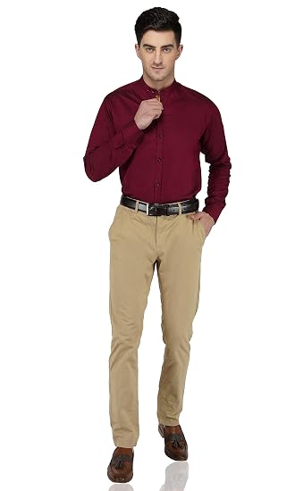 Buy Tooley Men's Formal Mahroon Shirt 