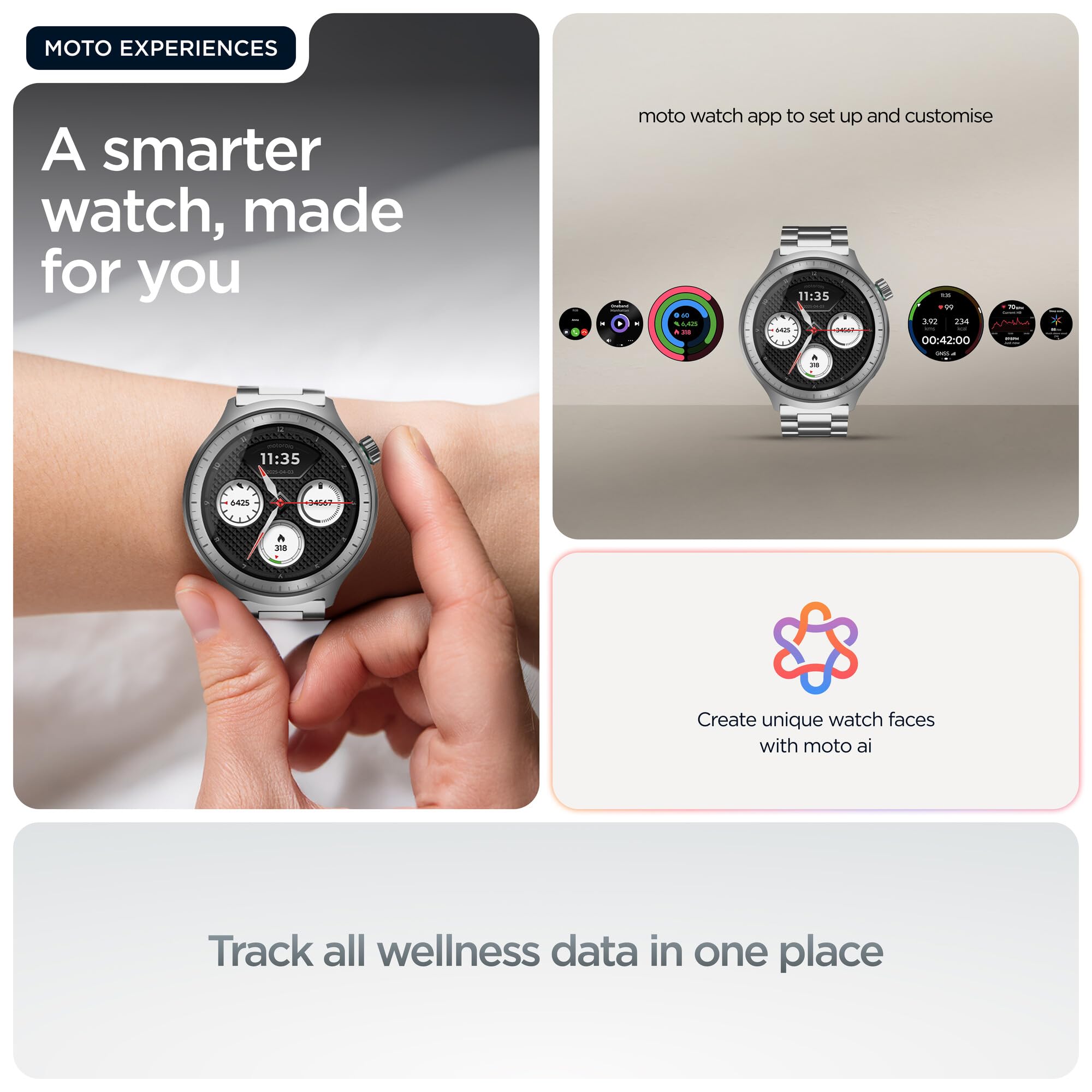 Moto Watch Premium Silver + Herbal Garden