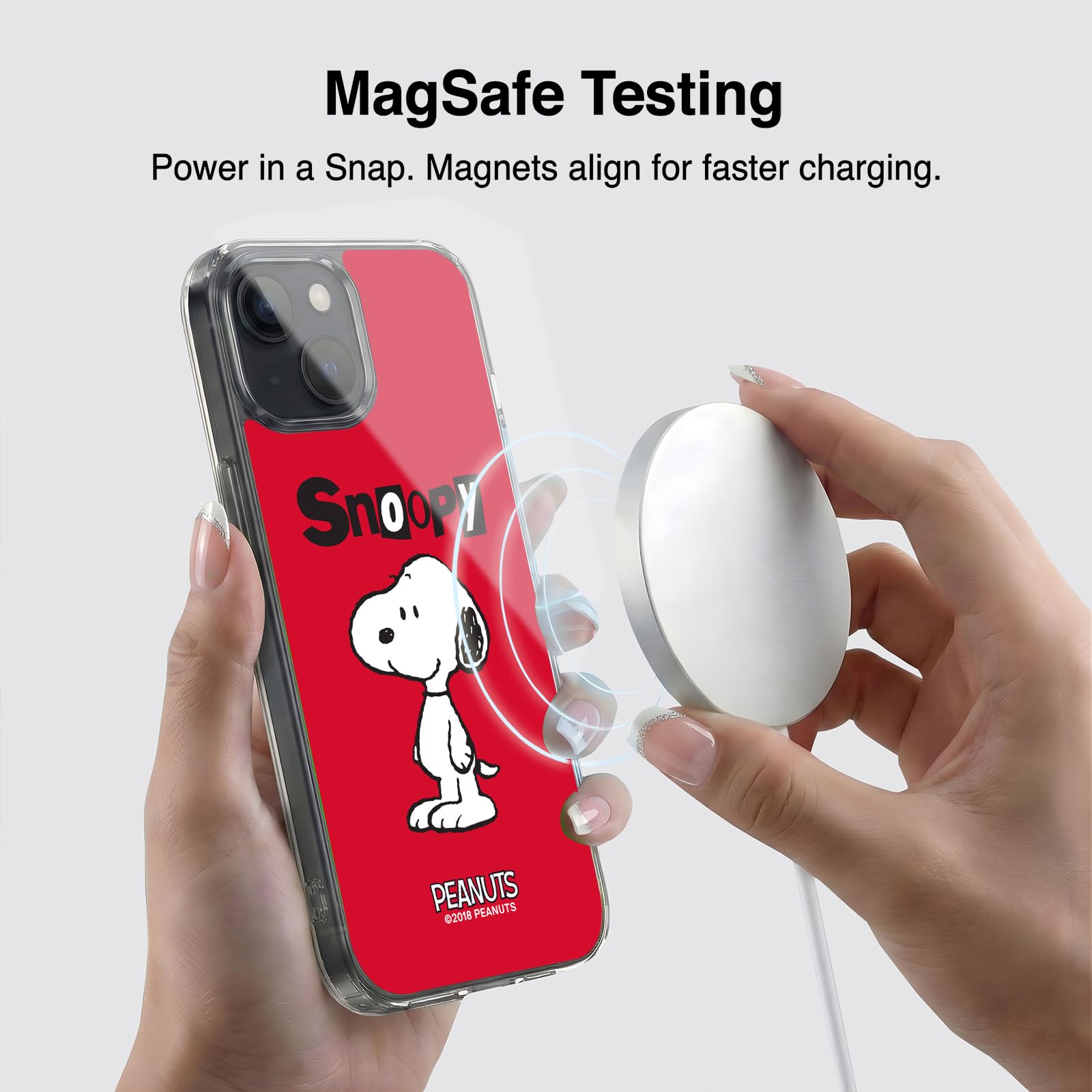 Head Case Designs Licenza Ufficiale Peanuts Snoopy Personaggi Custodia in Gel [Protezione di Grado Militare] Compatibile con Apple iPhone 15 E Compatibile con MagSafe