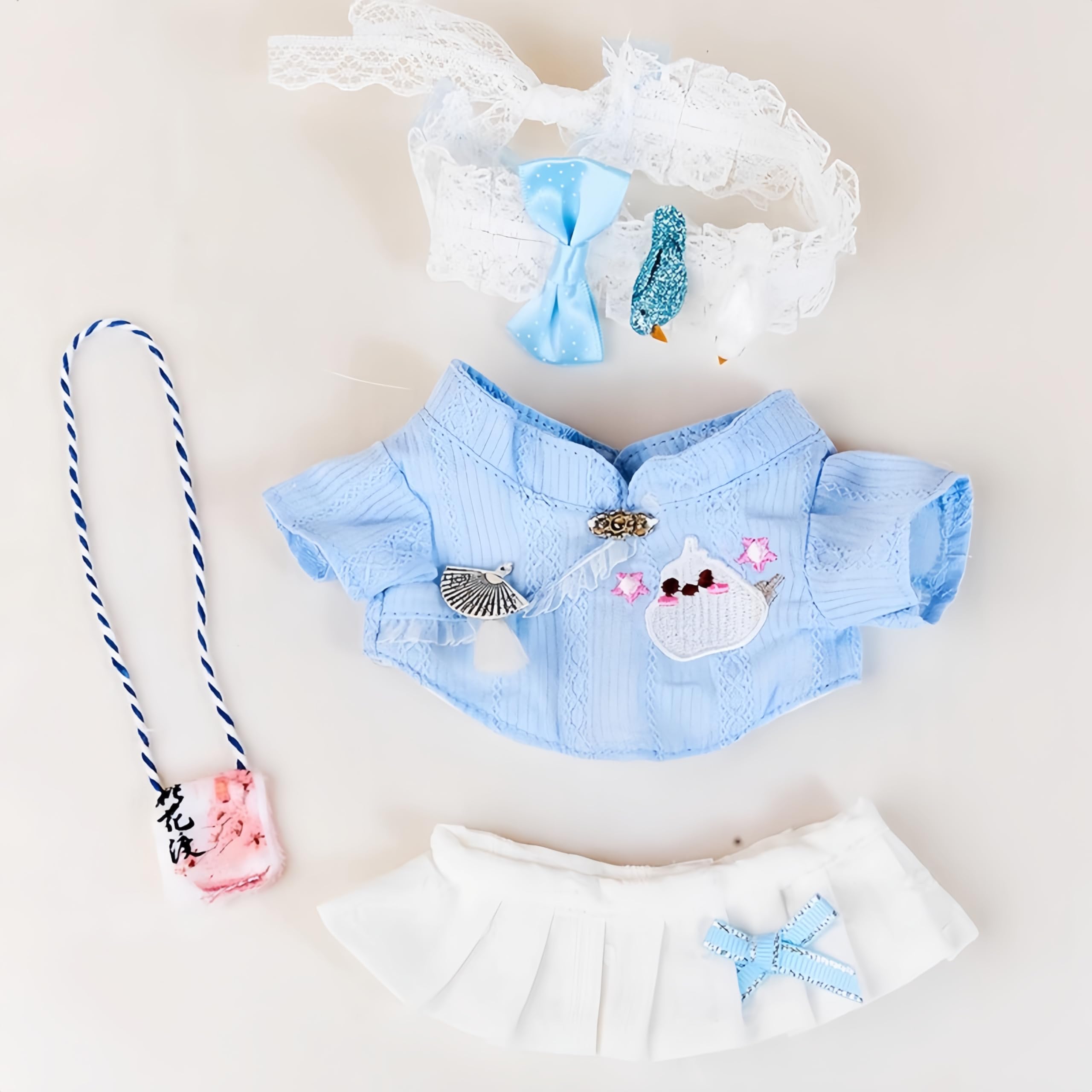 20cm plush doll with Skeleton,Cute Anime Cotton dolls,8 inch,Kawaii Dress up Collection Gift (F)