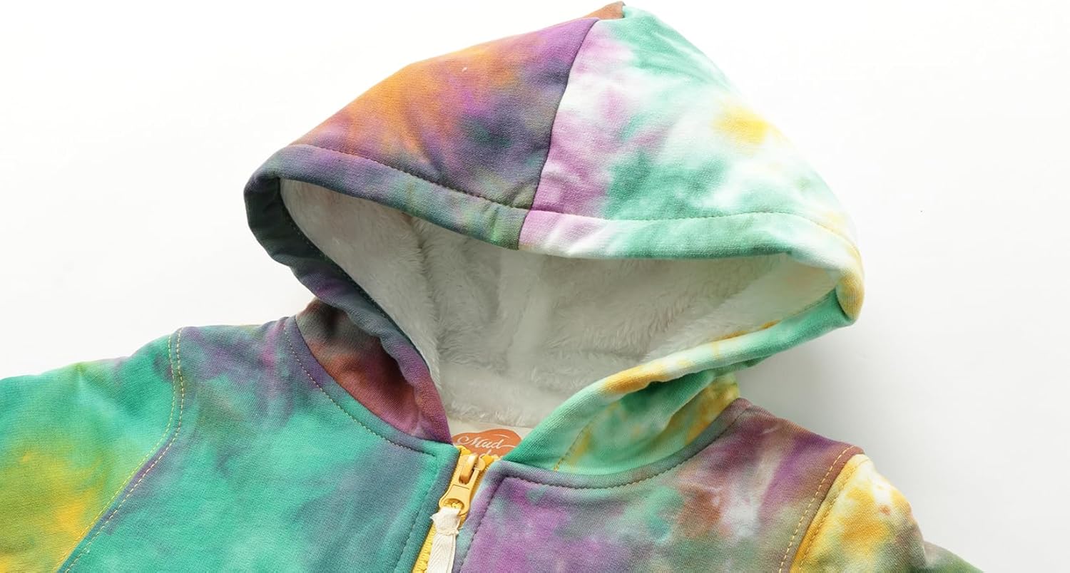 Mud Kingdom Boys Girls Full-Zip Hooded Sweatshirt Fur Lined Funny Pattern 6 Months-8 Years - Image 4