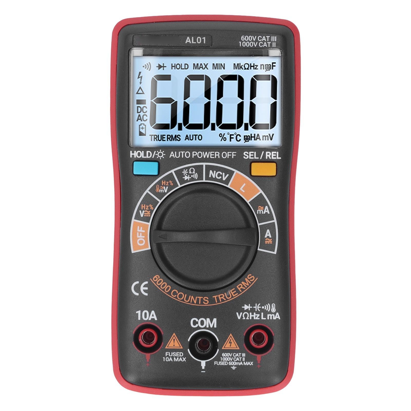 Fydun Digital Multimeter NCV LCD Display Voltage Temperature Tester for Car Battery Electrical Troubleshooting