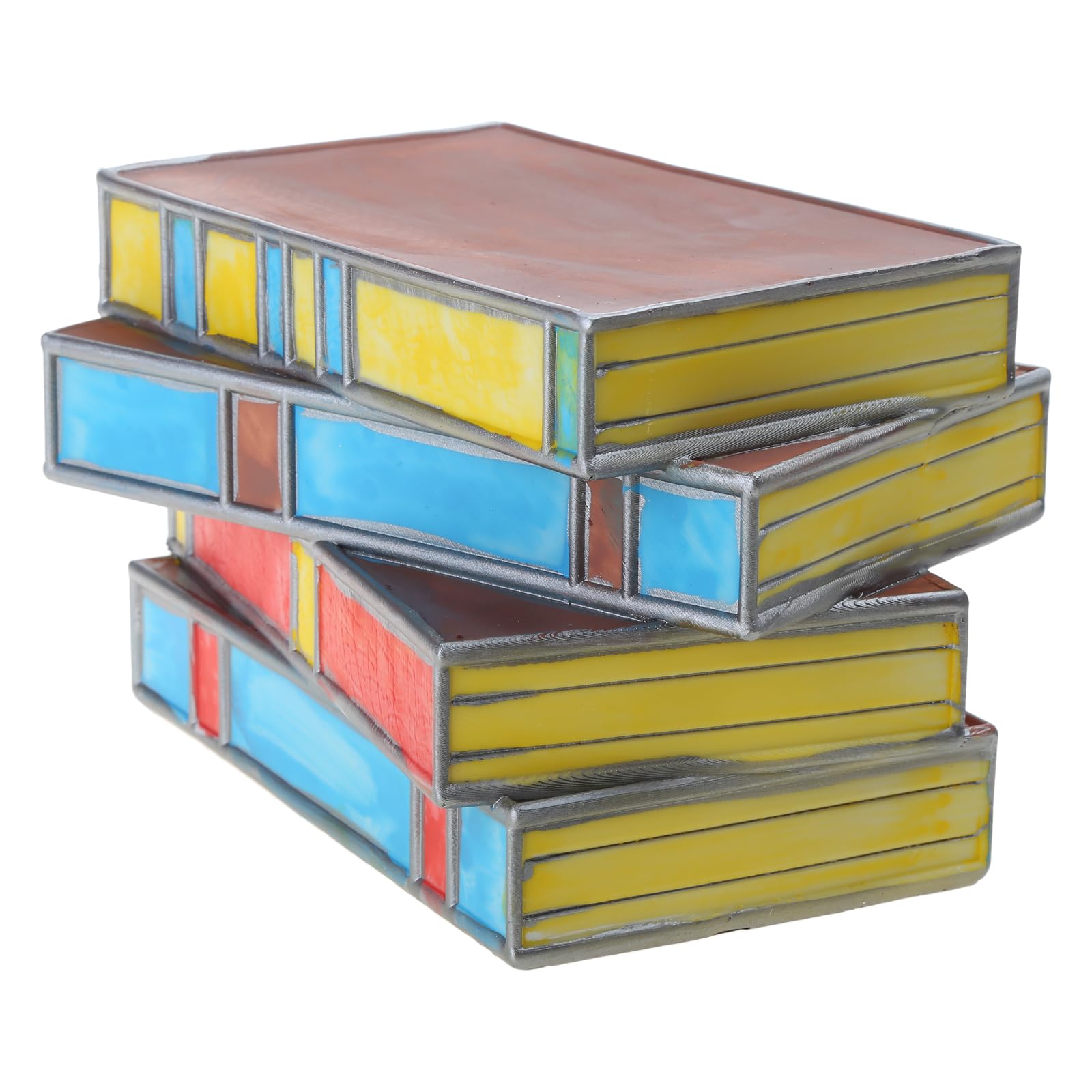 Resina Impilati Libri Lampada Libro Luce Vetro Colorato Lettura Scrivania Luce Disegni Unici Decori Casa Lettura Scrivania Luce