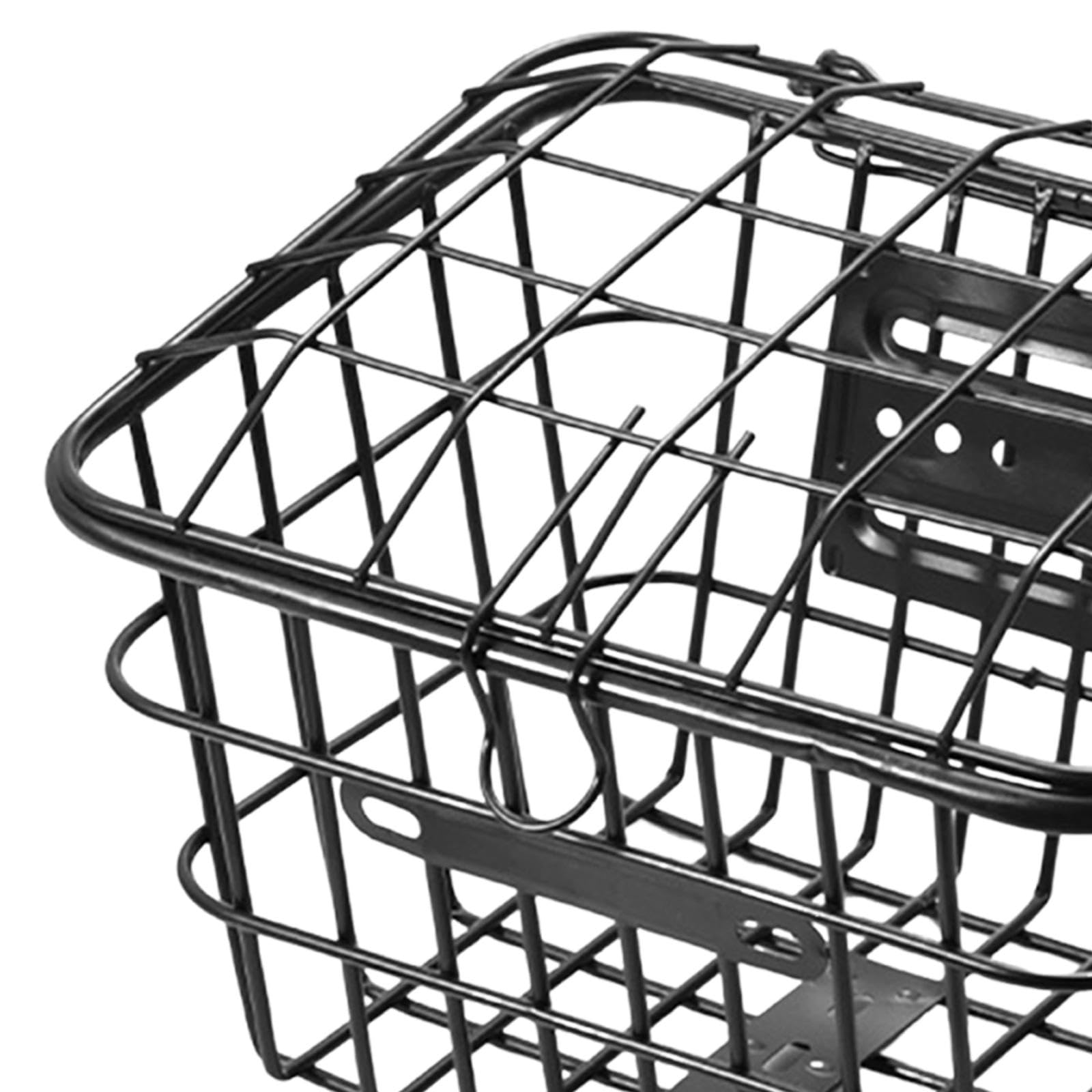 kowaku Kids Mountain Bike Front Basket Hanging Large Capacity Sturdy Accessories Bicycle Front Basket for Picnics Camping Bicycling, Iron, 27.5cmx22.8cmx17.3cm