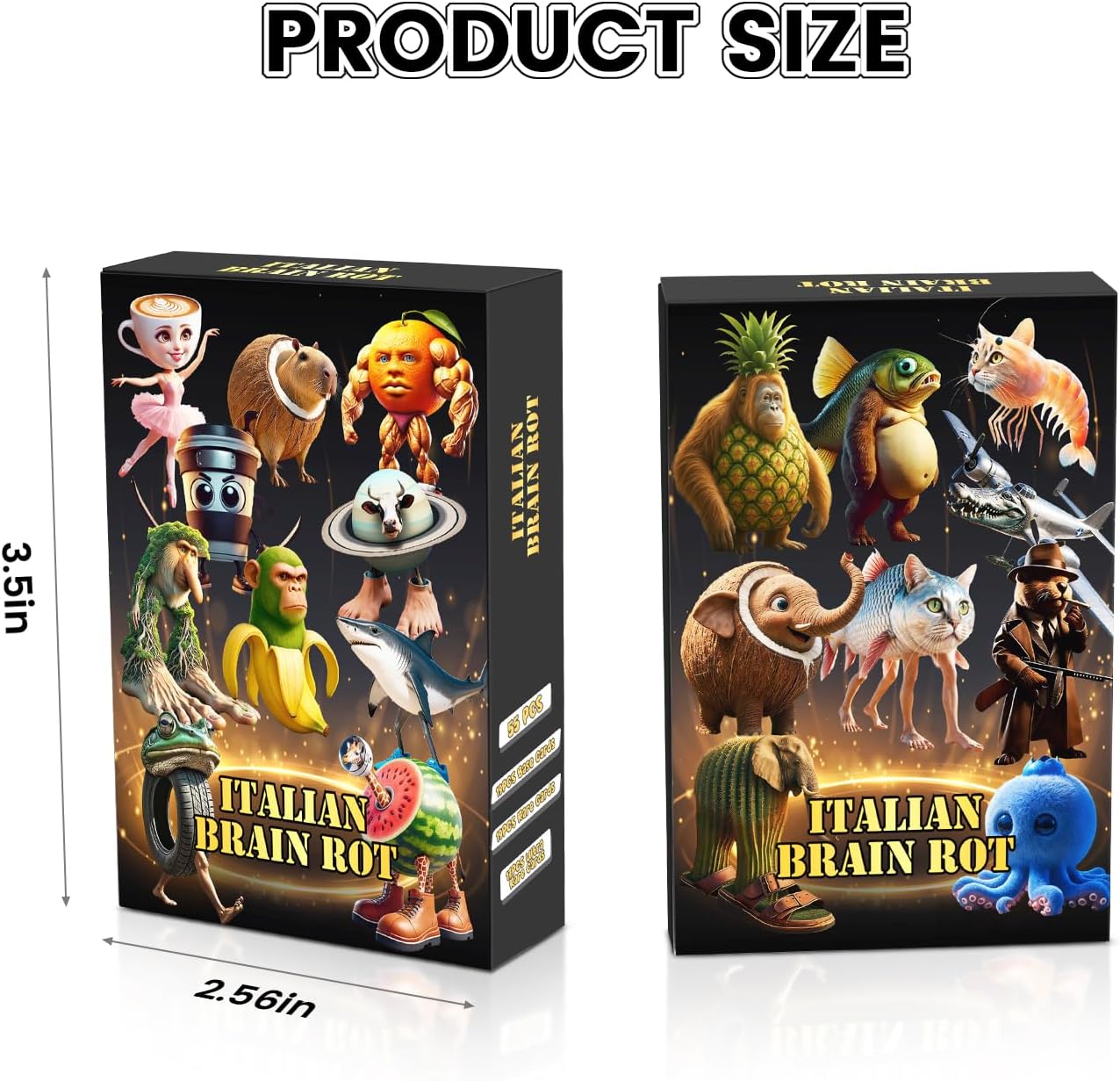 55pcs Italian Brainrot Cards,Funny Brainrot Cards Rot Collection,Brainrot-Gifts,Featuring Characters Like Tralalero Tralala &Ballerina Cappuccina,Famous Fantasy Bizzare Animals Fun Illustrations