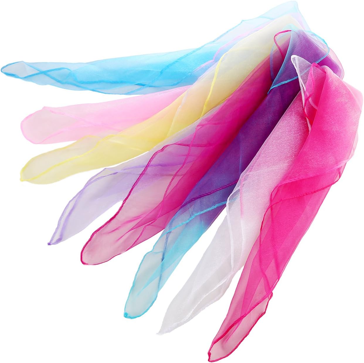TecUnite 32 Pieces Square Dance Scarf Magic Scarves Juggling Scarf for Kids, 24 by 24 Inch(32 Colors) : Toys & Games