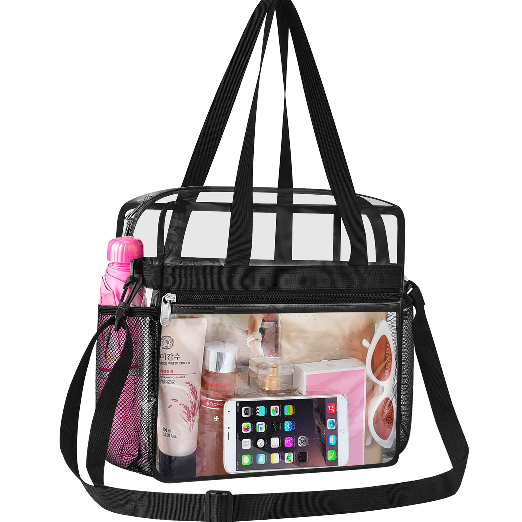OrabenClear Tote Bag Clear Bag Stadium Approved 12x6x12 Stadium Bag for Work, Sports Games,Gym