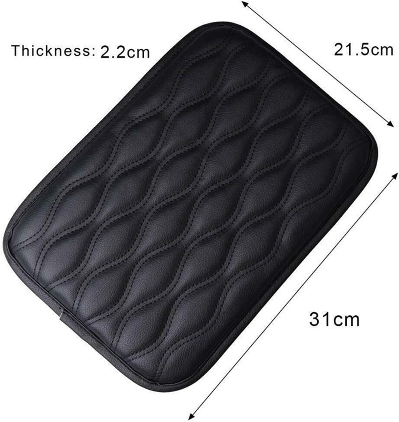 WedFeir Car Center Console Cover, Car Armrest Box Pad Mat, Memory Foam Leather Arm Rest Covering Car, Leather Middle Consoles Protector Arm Rest Cushion for SUV/Truck/Vehicle. (Black)
