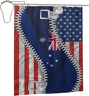 America Flag and Australia Australians Flag Shower Curtains for Bathroom – This Decorative Shower Curtain Combines Patriotic Design to Enhance Your Bathroom. Size: 60 X 72 Inches