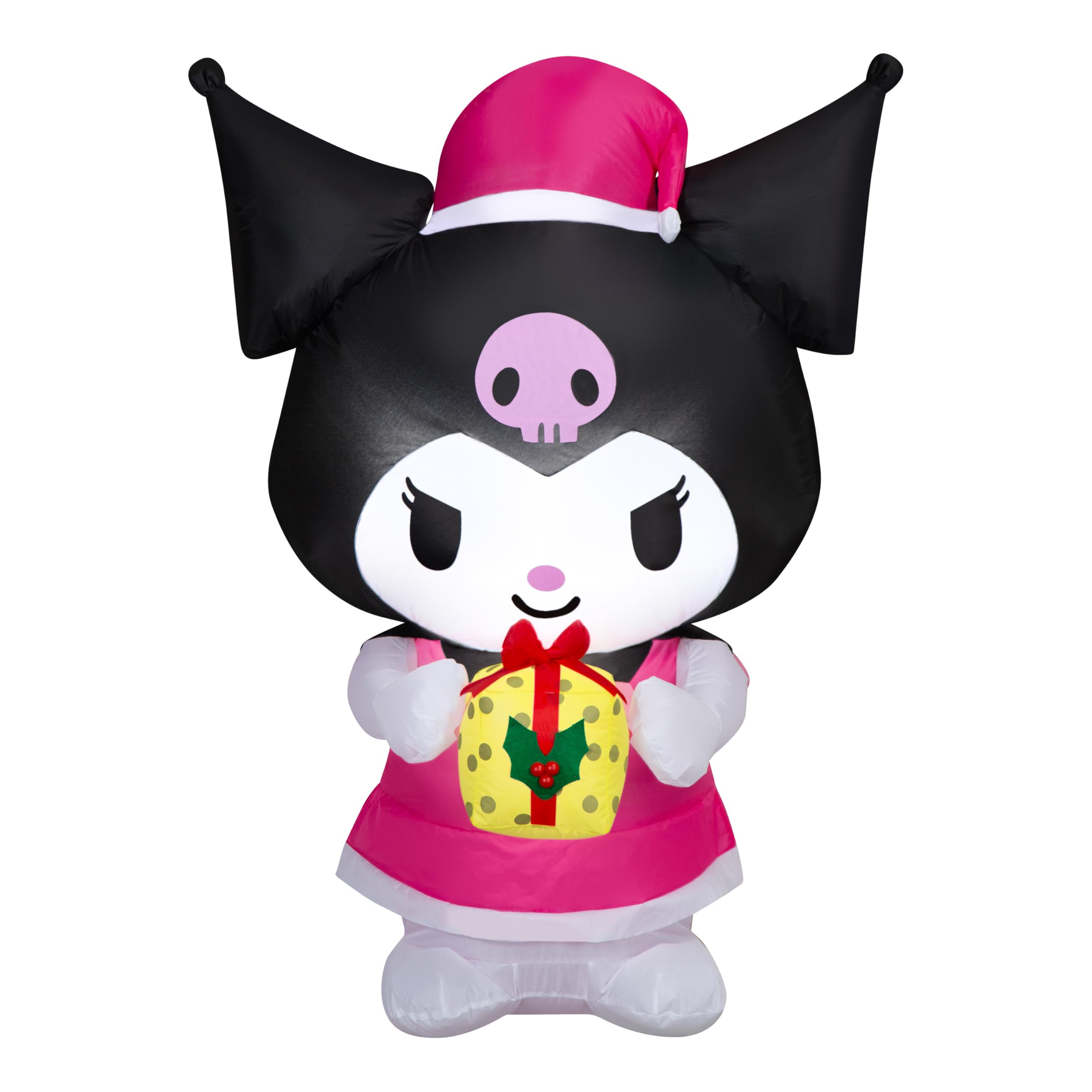 Kuromi Sanrio gonflable de Noël illumine votre jardin avec son cadeau jaune