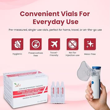 VED Hypertonic Inhalation Saline Solution, 3% Sodium Chloride (NaCl), 25 X 4.0 ml Unit Dose Vials for Adult & Child