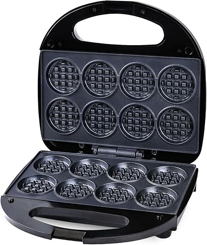 Mini waflera, máquina antiadherente pequeña para hacer gofres con calentamiento rápido, hace 8 waffles, waflera para niños, solo tienes que añadir