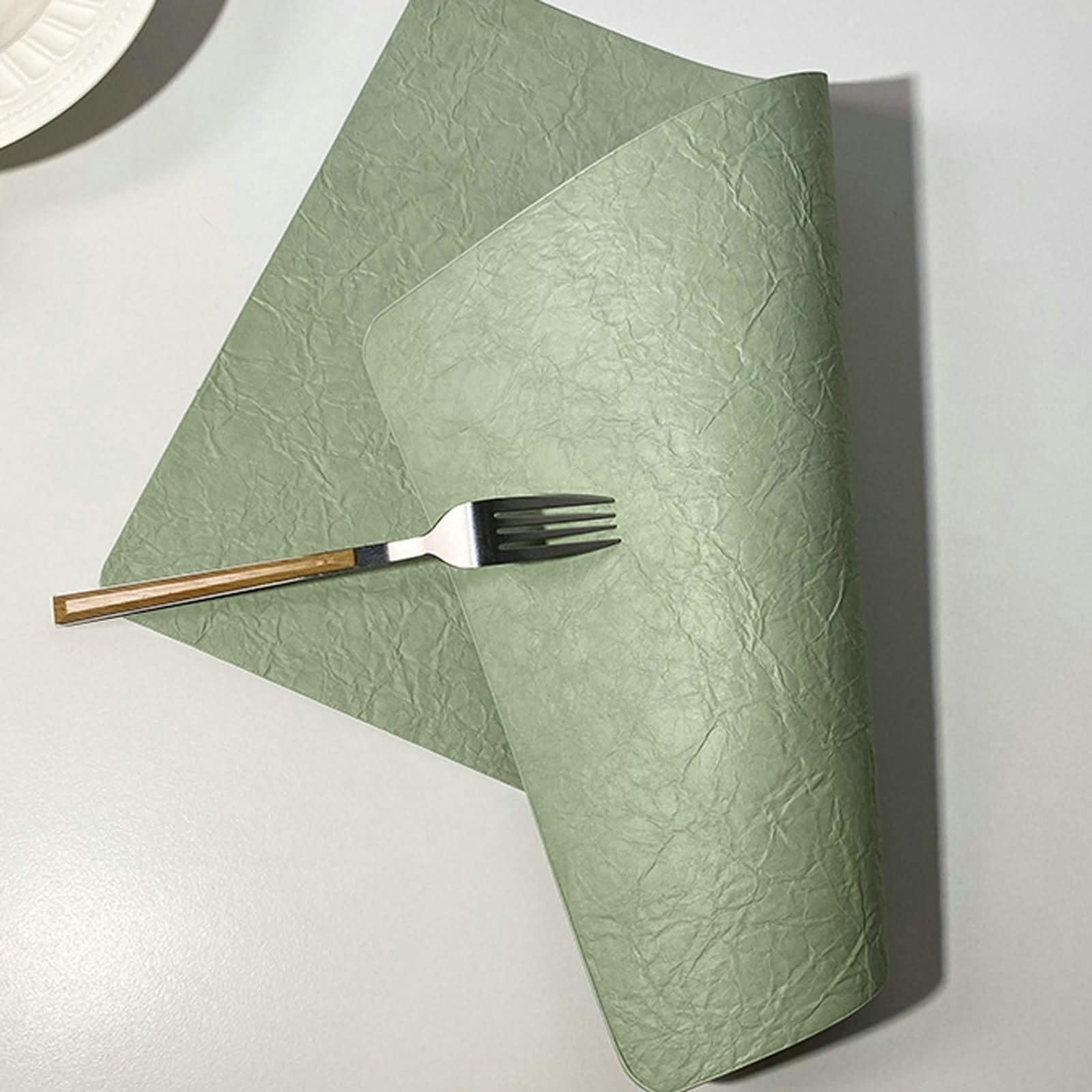 6 Pezzi Tovagliette Lavabili, 30 x 43 CM Verde Tovaglietta Lavabile Ristorante Rettangolare Pelle, Rettangolo con Tinta Unita