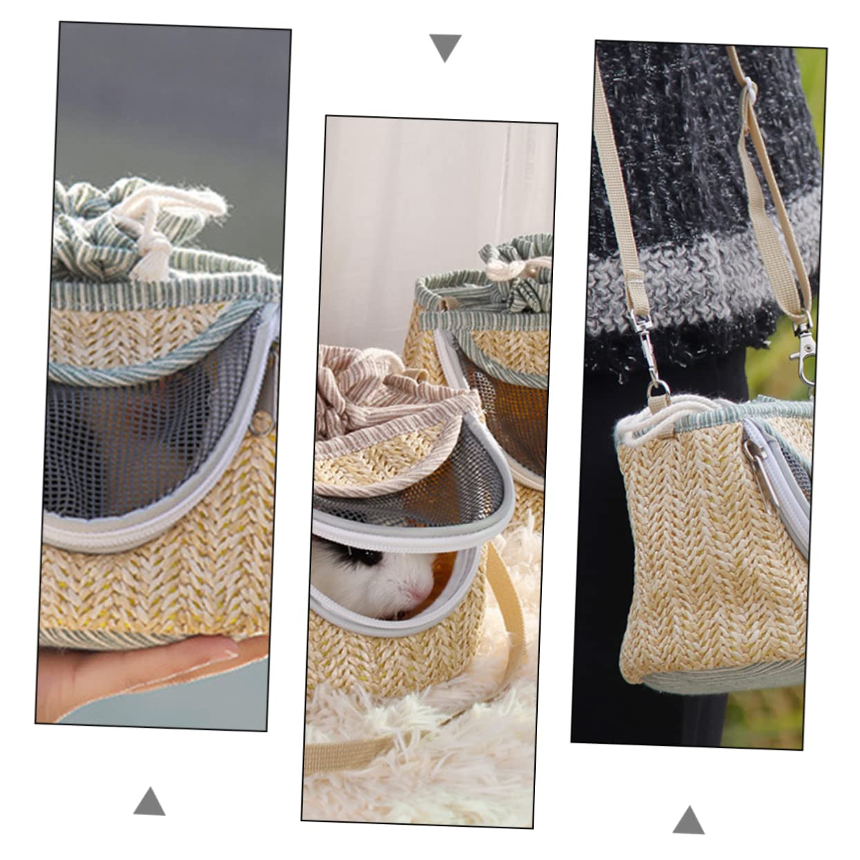 Toddmomy 1Pc Portable Hamster Carrier Bag Zippered Pet Travel Backpack for Animals Safe and Comfortable Nest for Hamsters Guinea Pigs and More Random Color Design Random Color