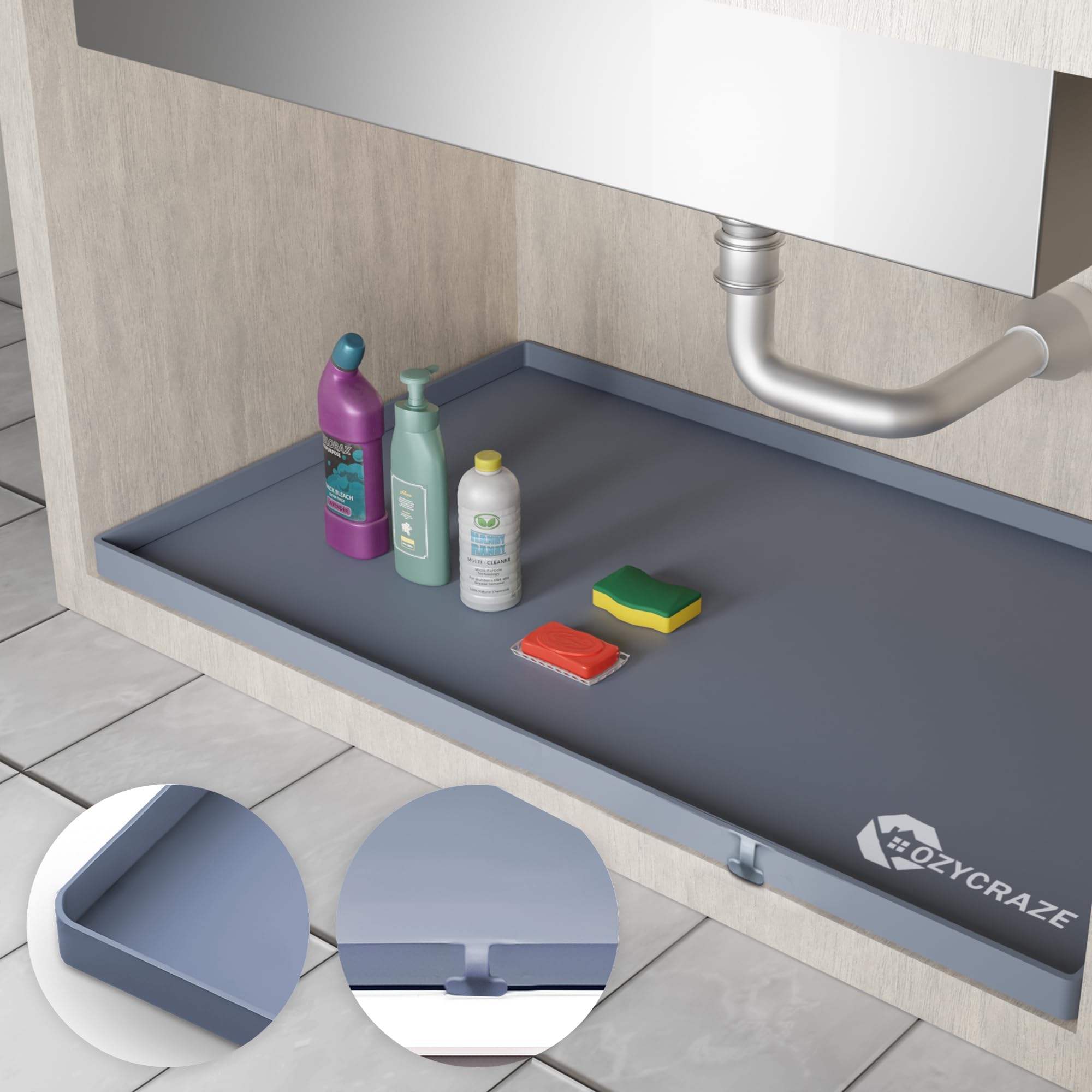 Amazon: Under Sink Mat, Kitchen Waterproof Cabinet Tray - 34" x 22