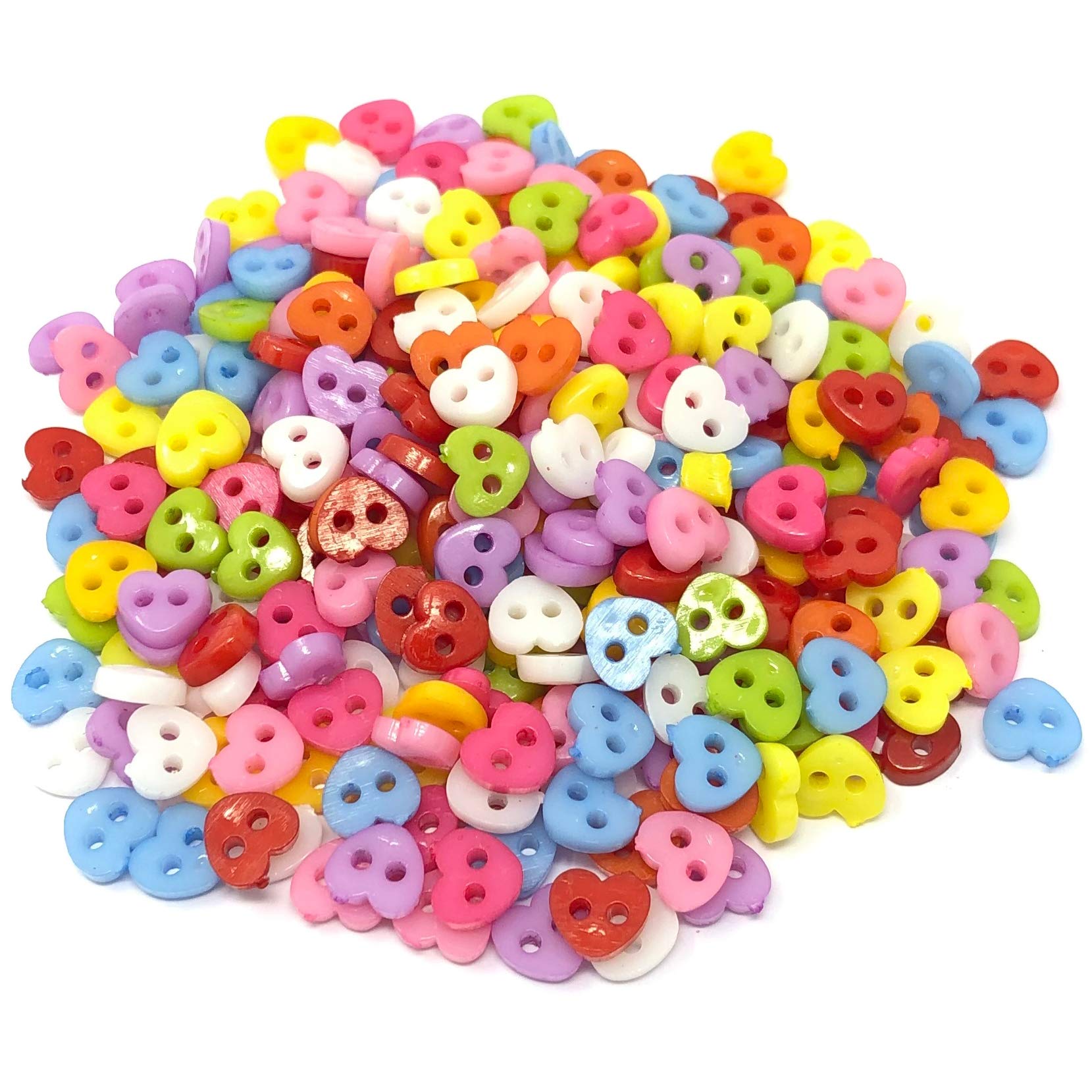 Special Touches 300pcs 6mm Heart Multicoloured Mix Resin Buttons For Cardmaking Embellishments