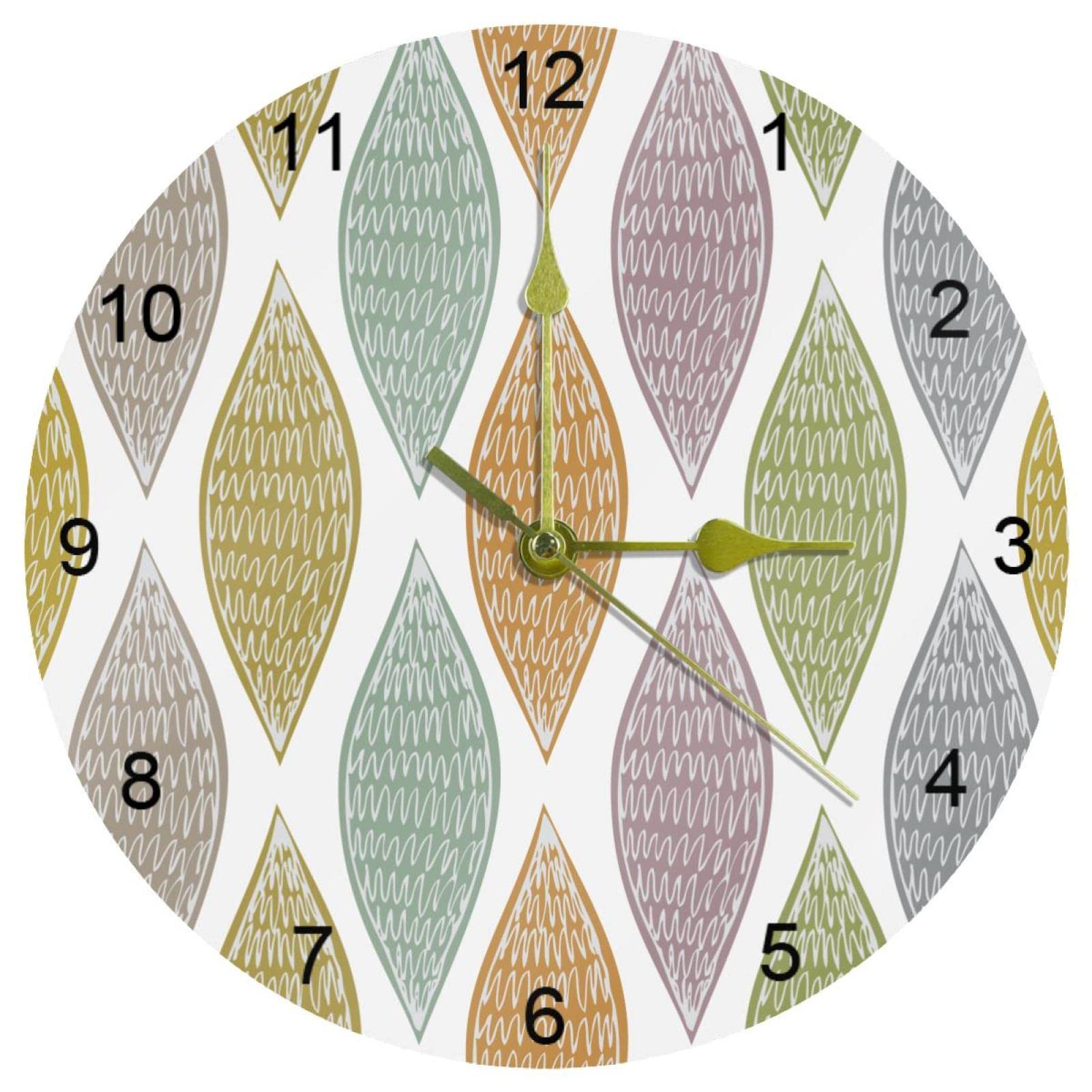 Horloge murale de qualité supérieure à quartz 25,4 cm design abstrait épuré