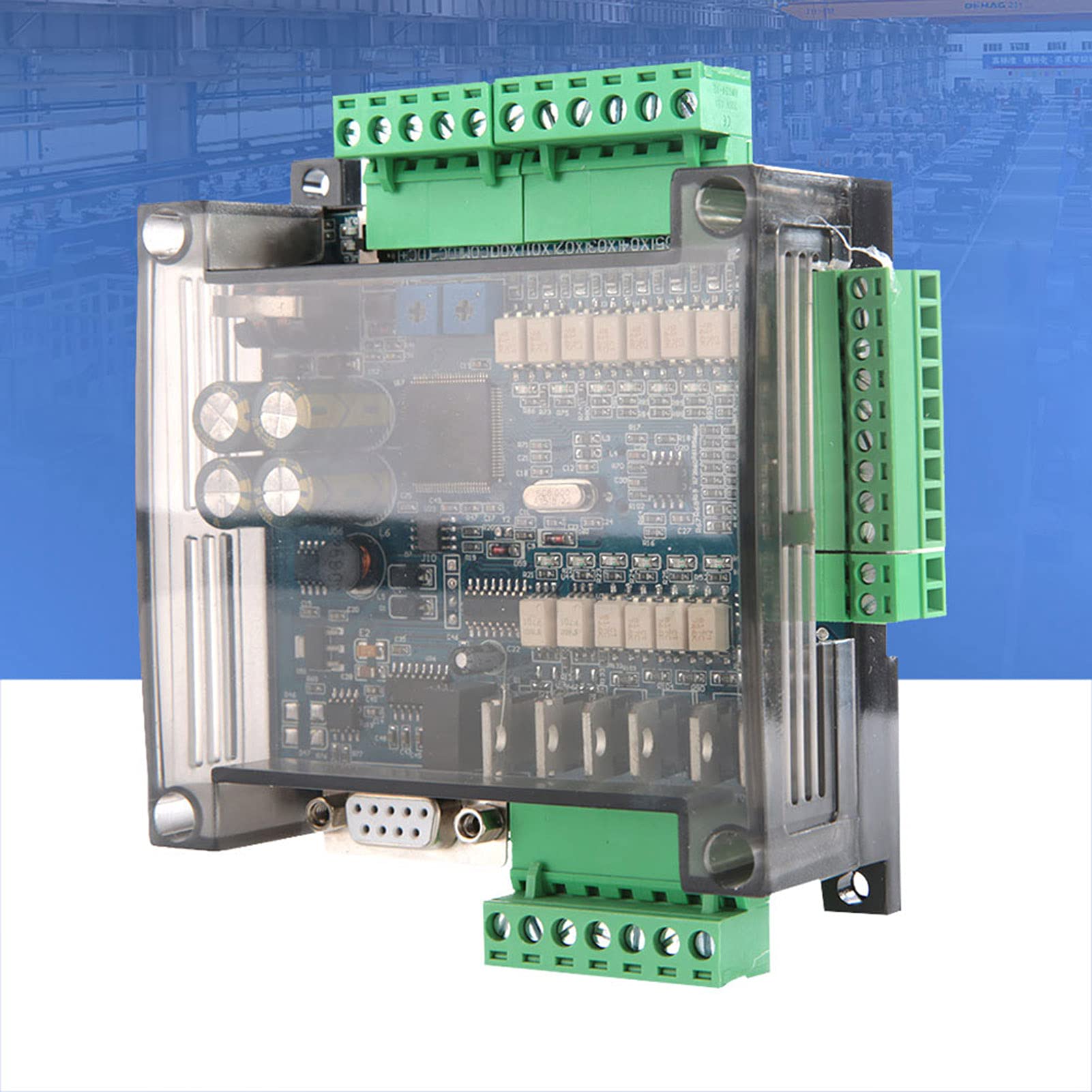Garosa FX3U-14MT Scheda di Controllo Industriale PLC, Controller Logico programmabile Controllo PLC 24V DC, analogico 6AD + 24V 1A,Computer Industriale