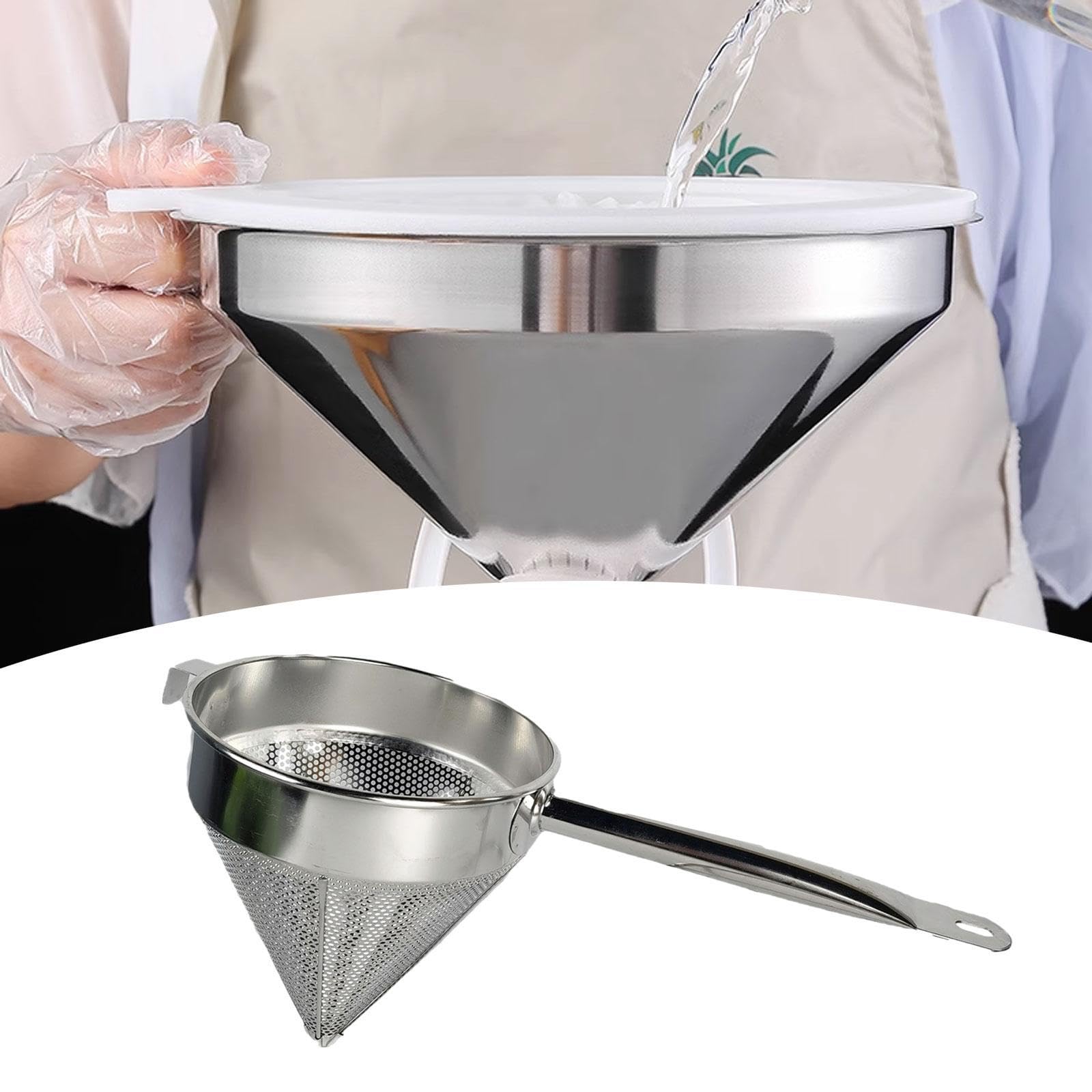 Edelstahl Bouillonsieb mit Verstärktem Griff, 25 cm Durchmesser, Küchensieb Zum Passieren von Pürees, Suppen Und Saucen