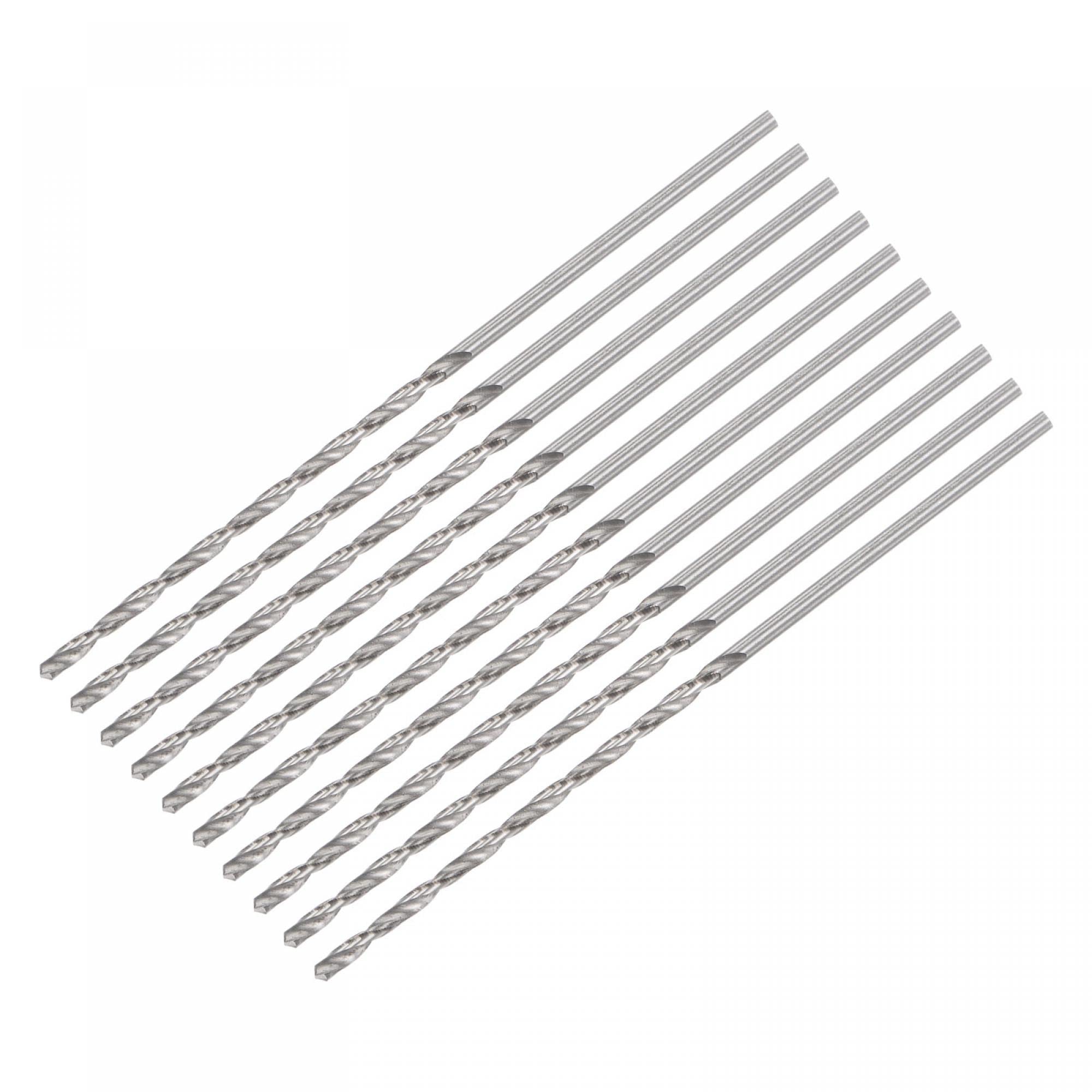 sourcing map 10 szt. 1,8 mm mini mikro wiertła spiralne stal szybkotnąca prosty trzpień ekstra długie wiertła 80 mm do stopu aluminium