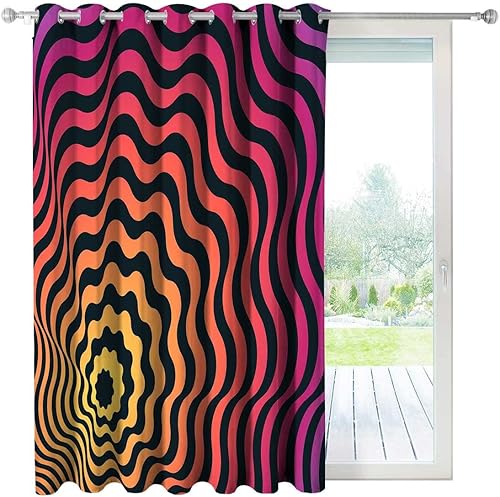 Miniatura 7 de Ilustración - Cortinas opacas de textura abstracta para habitación de estudio, 1 panel, 40 pulgadas de ancho x 47 pulgadas de alto