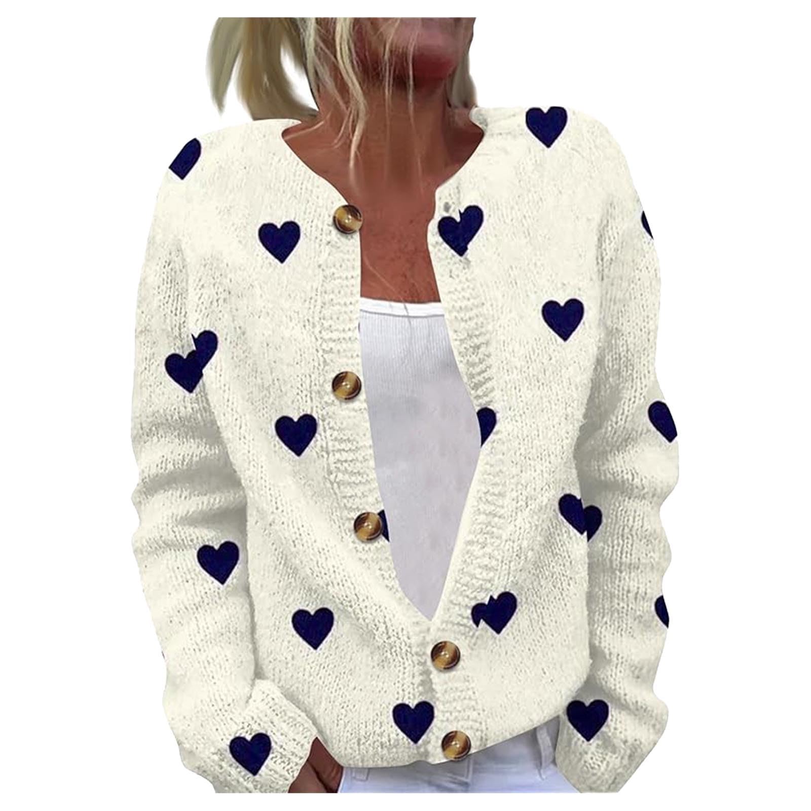 Generisch Neue, lässige Strickjacke mit Valentinstags-Print für Damen