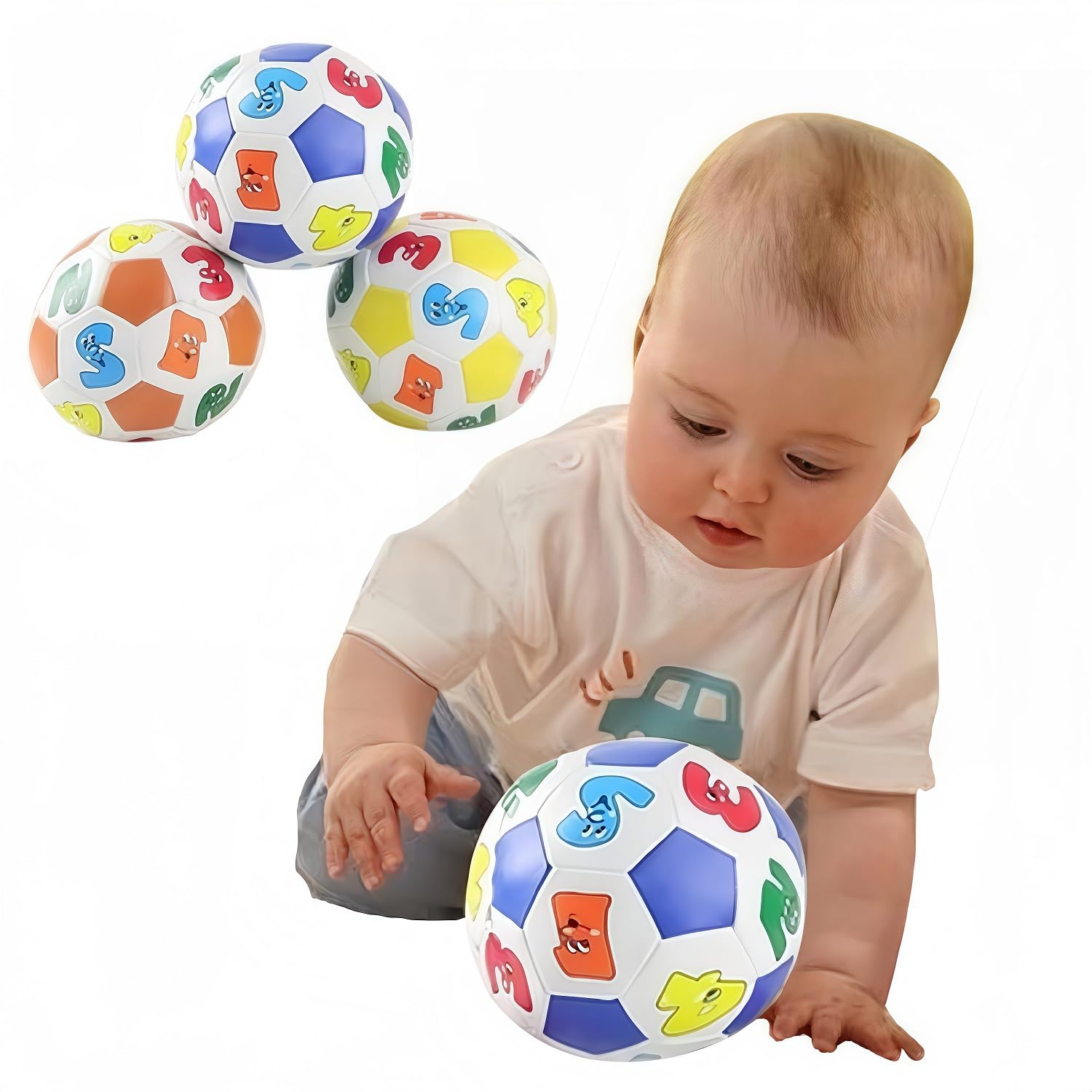 FORUMALL Children Kids Educational Toy Baby Learning Colors Number Rubber Ball Plaything (10cm-2PCS)