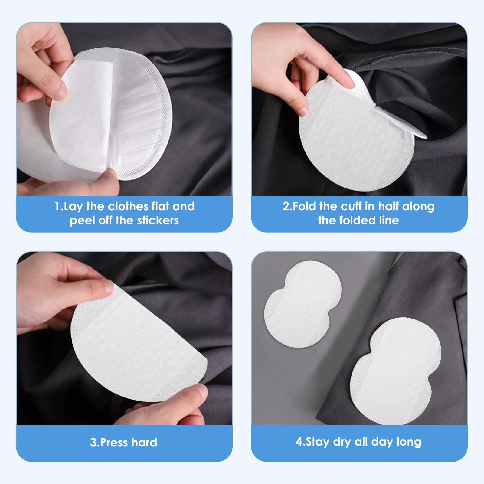 Adorila 150 PCS Armpit Sweat Pads, Disposable Comfortable Breathable and Quick to Absorb Sweat Pads, Underarm Sweat Pads for Women and Men - Image 3