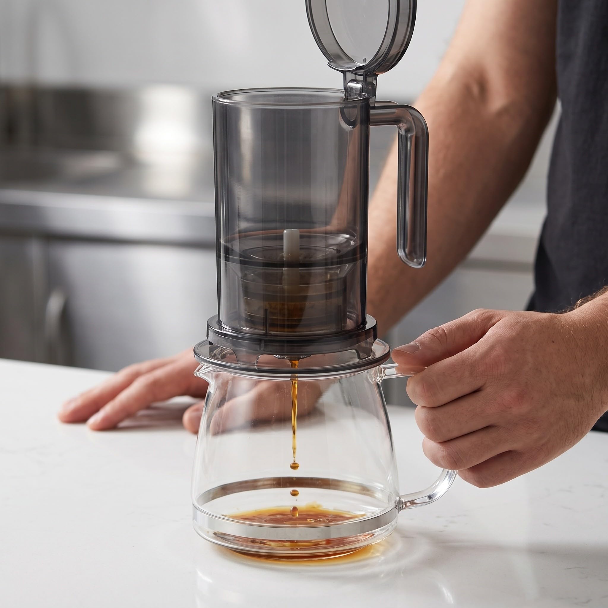 OUNONA Infuseur à thé en vrac, 500 ml (17 oz), à distribution par le,