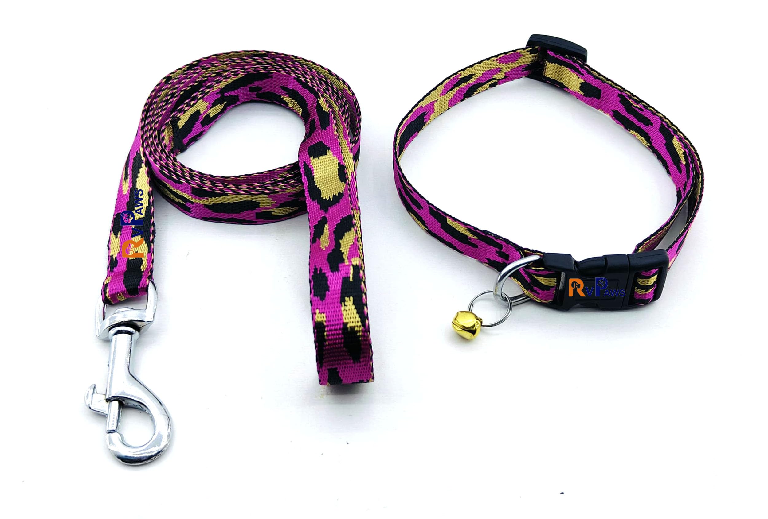 RvPaws Dog Collar and Leash Set Puppy Multicolor, Adjustable Nylon Collar with Leash for Small Dogs & Puppies, Quick Release and Breathable Collar Set for Puppy, Dog & Cat (Pink & Yellow) (B0CS9V8HW2) Amazon Price History, Amazon Price Tracker