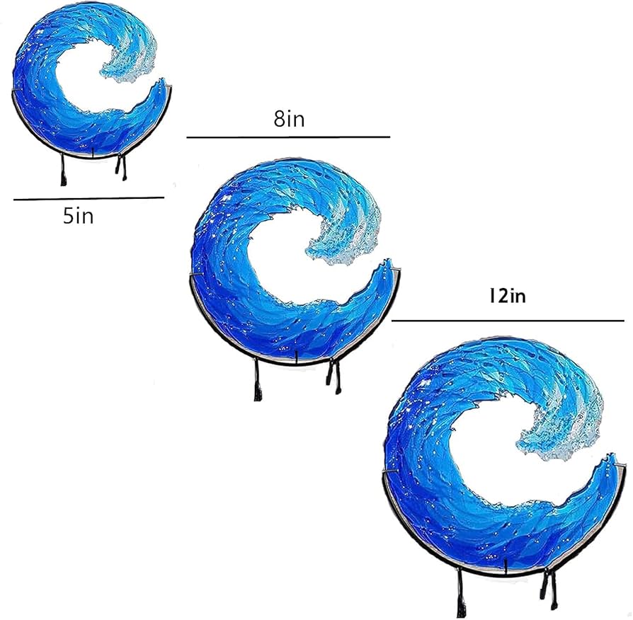 オーシャンウェーブアート Amazon.co.jp: オーシャンウェーブ融合ガラス彫刻、創造的な