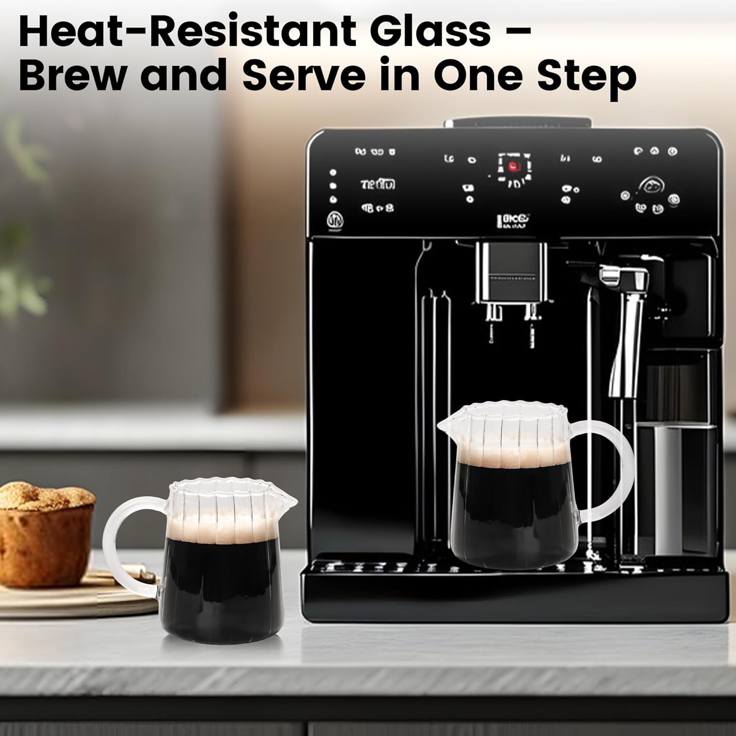 8.5 Ounces Glass Pitcher Small Pitcher Milk Forther Cup Mini Creamer Container Tea Serving Carafe Heat Resistant Breast Milk Pitchers for Coffee Bar Kitchen Essentials (1 Pack) - Image 6